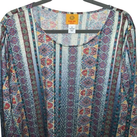 NWT Ruby Rd Boho 3/4 Sleeve Tunic Top size 1X - Picture 2 of 4